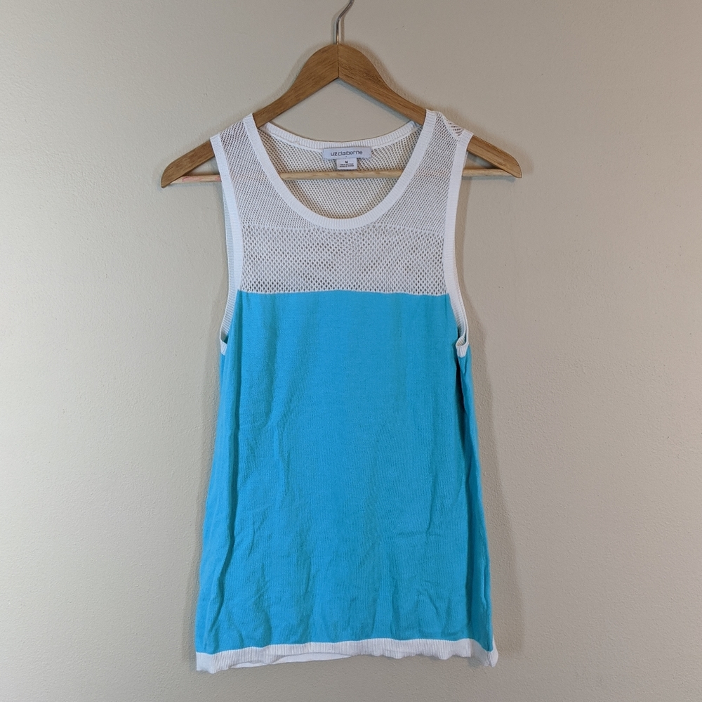 Liz Claiborne 100% Cotton Mesh Woven Tank / M
